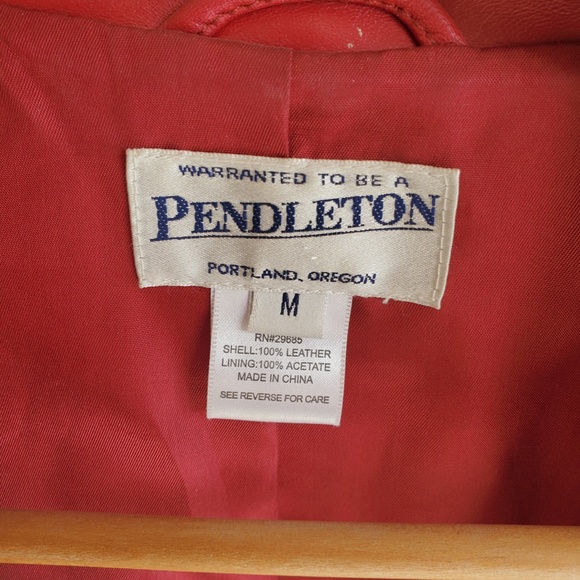 Red Pendleton Genuine Leather Blazer - M - Picture 2 of 3